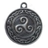 Celtic pendant – Triskell with Celtic knot – Antique silver