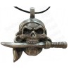 Pirate pendant – Skull with knife in mouth