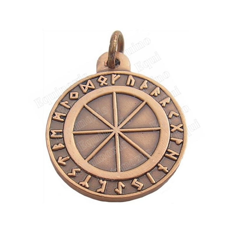 Symbolic pendant – Runic wheel – Antique bronze