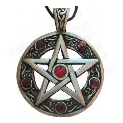 Symbolic pendant – Pentagramme with red stones