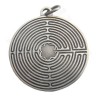 Symbolic pendant – Chartres labyrinth – Antique silver