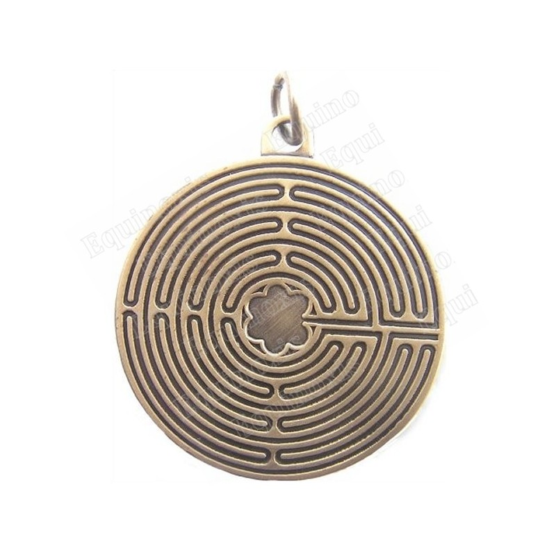 Symbolic pendant – Labyrinth – Antique bronze