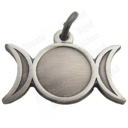 Symbolic pendant – Triple moon – Antique silver