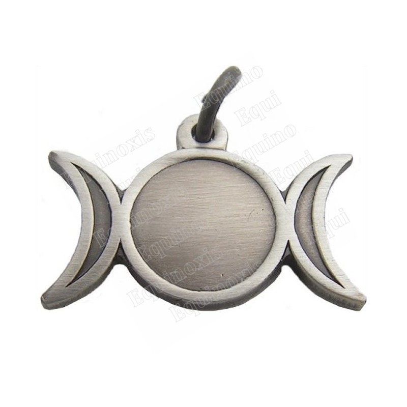 Symbolic pendant – Triple moon – Antique silver