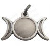 Symbolic pendant – Triple moon – Antique silver