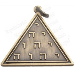 Symbolic pendant – Pythagoras' tetraktys – Antique bronze