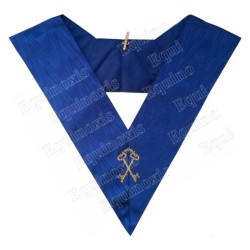 Masonic collar – Rite York – Treasurer – Machine embroidery