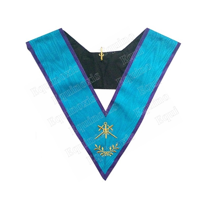 Masonic Officer's collar – Master of Ceremonies – Memphis-Misraim – Mourning back – Machine embroidery