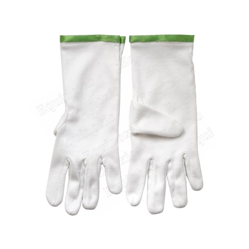 Gants maçonniques coton – RER – Maître Ecossais de Saint André (MESA) – Taille S