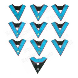 Masonic Officers' collars – 9-Officers set – AASR – GLNF – Machine embroidery