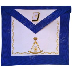 Fake-leather Masonic apron – Scottish Rite (ASSR) – 14th degree – Blue back – 2 – Machine embroidery