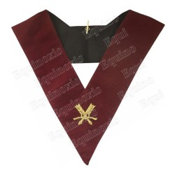 Sautoir maçonnique velours – Scottish Rite (ASSR) – 14th degree – Secretary – Hand embroidery