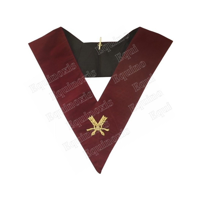 Sautoir maçonnique velours – ASSR – 14th degree – Secretary – Hand-embroidered