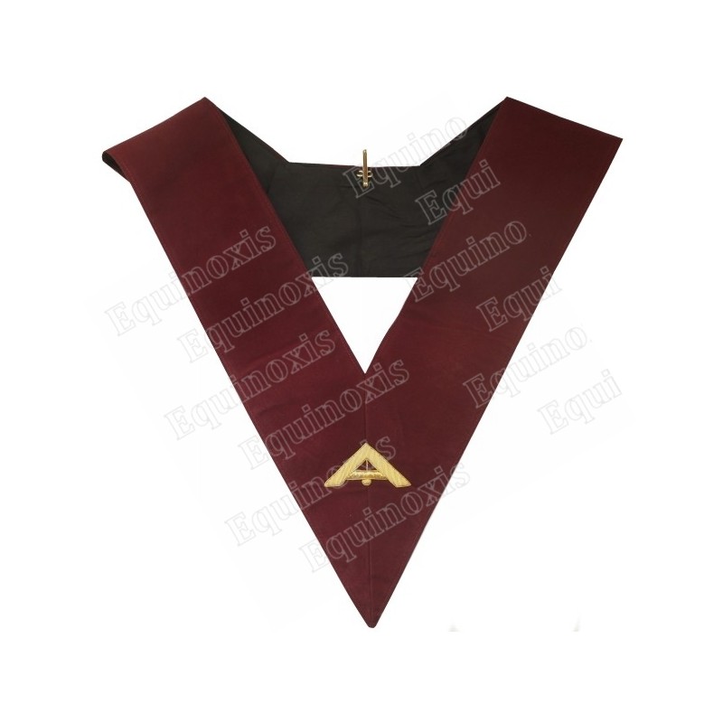 Sautoir maçonnique velours – ASSR – 14th degree – Senior Warden – Hand-embroidered