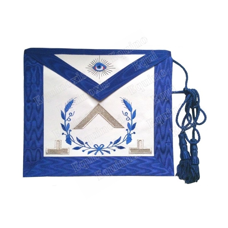 Leather Masonic apron – York Rite – Worshipful Master – Equerre + taus
