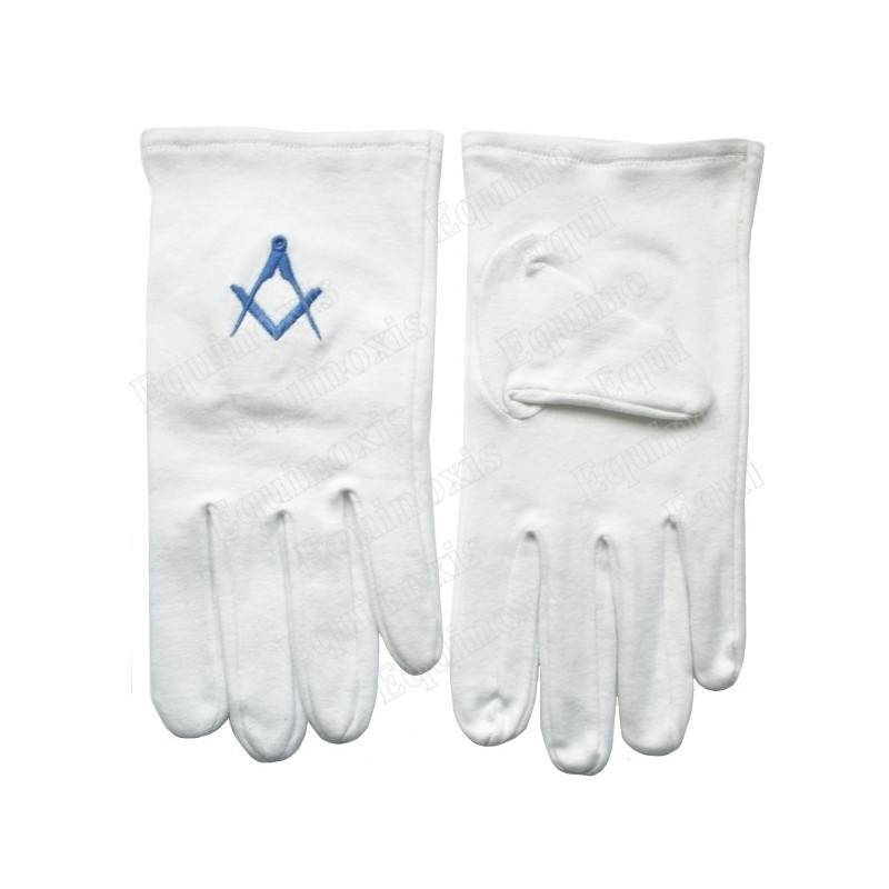 White short Masonic gloves – Pure cotton – Size L – Craft
