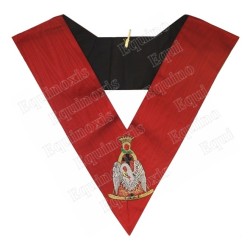 Masonic collar – Scottish Rite (ASSR) – 18th degree – Knight Rose Croix – Pelican – Machine embroidery