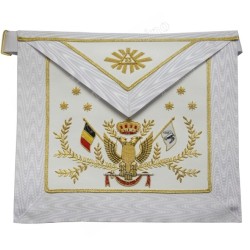 Leather Masonic apron – Scottish Rite (ASSR) – 33rd degree – Belgian flag