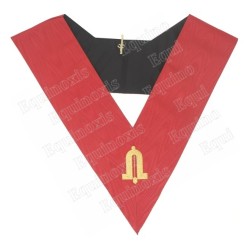Masonic collar – Scottish Rite (AASR) – 18th degree – 2ème Grand Gardien – Machine embroidery