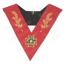 Masonic collar – Scottish Rite (AASR) – 18th degree – Patted cross + Branches d'acacias – Machine embroidery