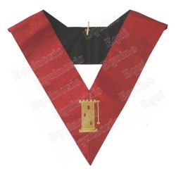 Masonic collar – Scottish Rite (AASR) – 18th degree – Chevalier Gardien de la Tour – Machine embroidery