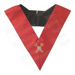 Masonic collar – Scottish Rite (AASR) – 18th degree – Chevalier Grand Treasurer – Machine embroidery