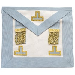 Leather Masonic apron – RSR – Worshipful Master – 3 taus + tassles – 30 cm x 35 cm