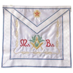 Satin Masonic apron – GLFF – Federal Councillor – Machine embroidery