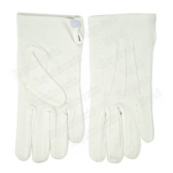 Cotton Masonic gloves – Gants trois bandes – Size M