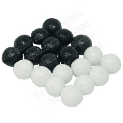 Voting balls – 10 white balls + 10 black balls