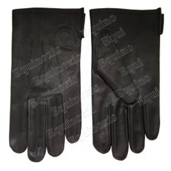 Masonic leather gloves – Black – Size 8