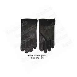 Leather Masonic gloves – Black – Size 8 1/2