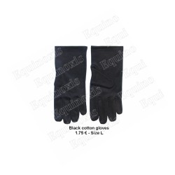 Gants maçonniques noirs pur coton – Size 7 ½