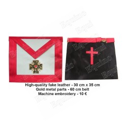 Fake-leather Masonic apron – ASSR – 18th degree – Knight Rose-Croix – Croix potencée