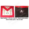 Leather Masonic apron – AASR – Master Mason – Columns + Sun and moon + MB + Masonic knot