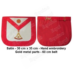 Satin Masonic apron – French Chapter – 2nd Order – Compass – Rounded corners