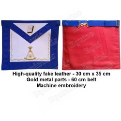 Fake-leather Masonic apron – ASSR – 14th degree – Red back – 2 – Machine-embroidered
