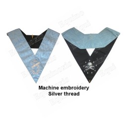 Masonic Officer's collar – Traditional French Rite – Second Expert – Mourning back – Machine-embroidered