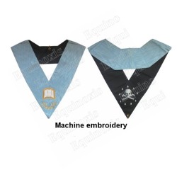 Masonic Officer's collar – Traditional French Rite – Orator – Mourning back – Machine-embroidered