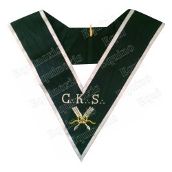 Masonic collar – Scottish Rite (ASSR) – 30th degree – CKS – Grand Secretary – Machine embroidery