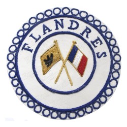 Masonic badge – Provincial Grand Rank Undress – Passé Grand Porte-Etendard – Flandres – Hand embroidery