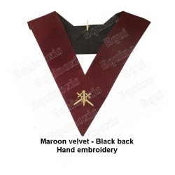 Sautoir maçonnique velours – ASSR – 14th degree – Master of Ceremonies – Hand-embroidered