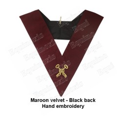 Sautoir maçonnique velours – ASSR – 14th degree – Treasurer – Hand-embroidered