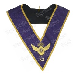 Masonic collar – Grand Ordre Egyptien du GODF – 33rd degree – Machine embroidery