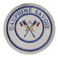 Masonic badge – Provincial Grand Rank Undress – Passé Grand Porte-Etendard – Dauphiné Savoie – Machine embroidery