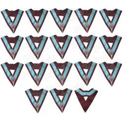 Masonic collars – La Marque – Set de 17 sautoirs – Cocarde tricolore