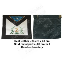 Leather Masonic apron – AASR – 4th degree – Acacia – 33 cm x 39 cm