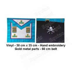 Vinyl Masonic apron – Memphis-Misraim – Worshipful Master – 3 taus + tassles