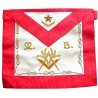 Leather Masonic apron – AASR – Master Mason – Square-and-compass + acacia + MB