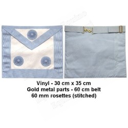 Vinyl Masonic apron – RSR – Master Mason – 3 rosettes